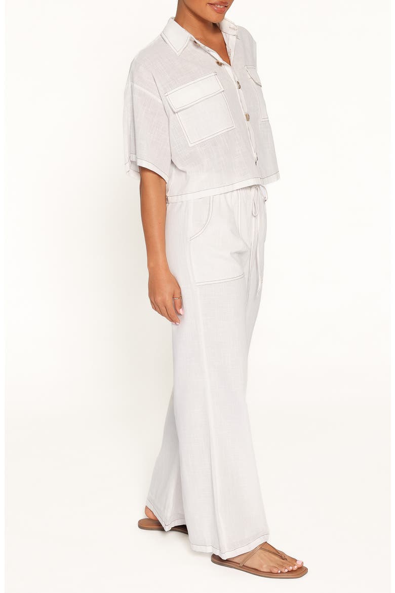 Jill Cotton Wide Leg Pants, Alternate, color, WHITE