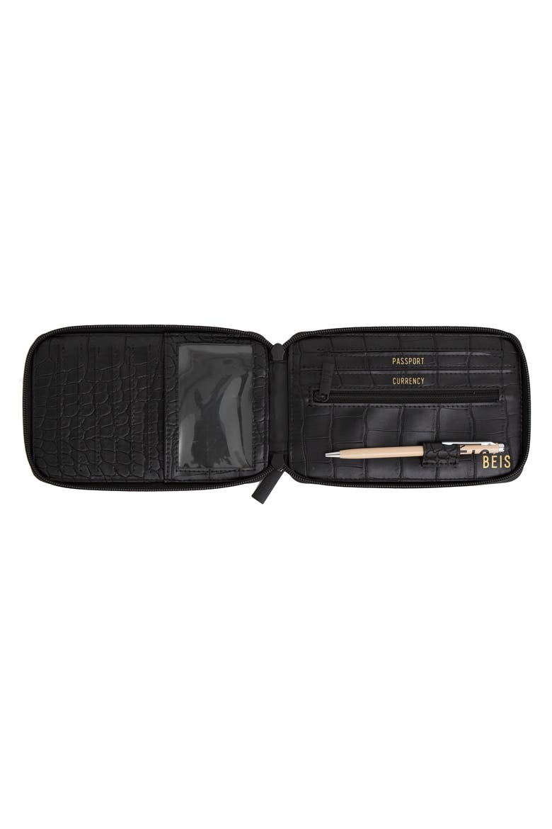 The Travel Wallet, Alternate, color, BLACK CROC