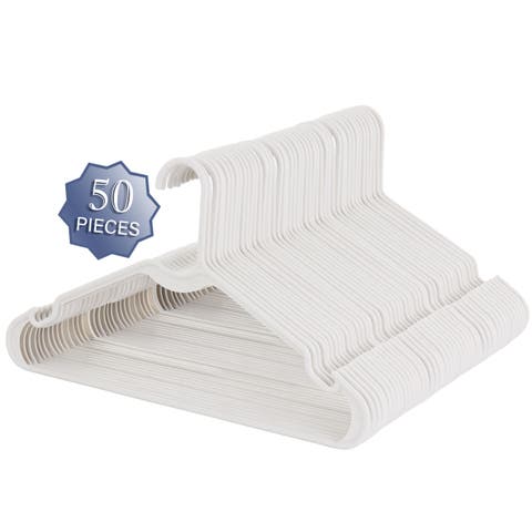 50 Piece Plastic Hanger Set with Notched Shoulders