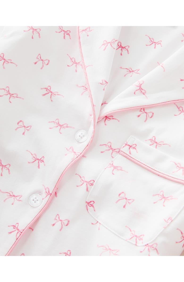 Petite Plume Pima Cotton Jersey Long Pajamas, Alternate, color, White/ White