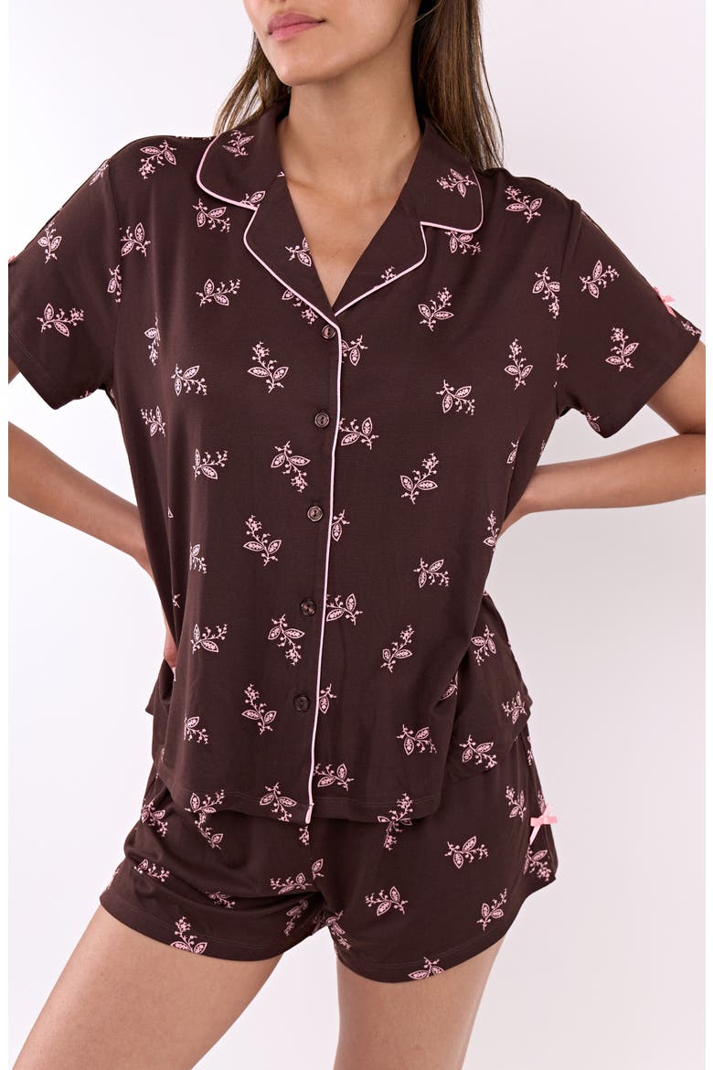 Breann 3-Piece Pajama Set, Alternate, color, CHOCOLATE