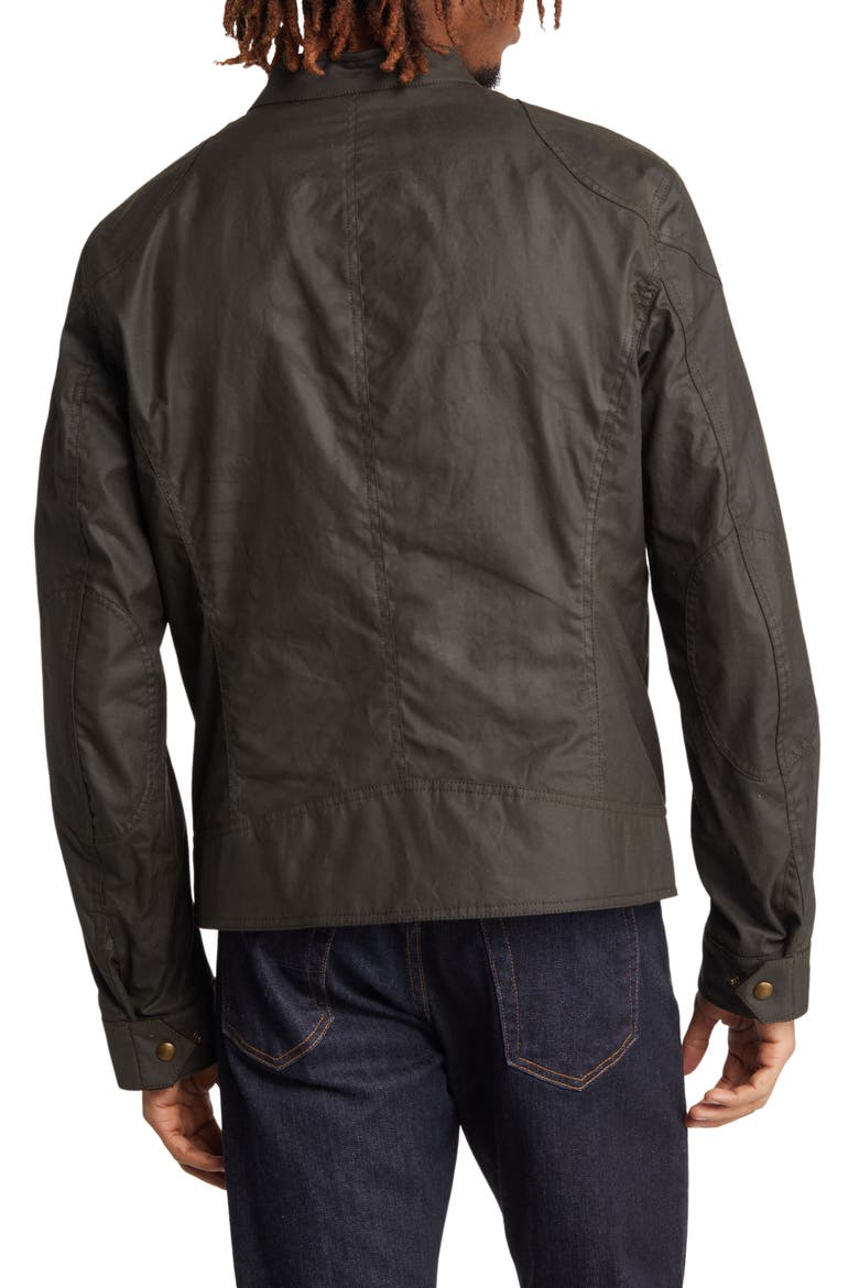 Kelland Water Repellent Waxed Cotton Café Racer Jacket, Alternate, color, FADED OLIVE