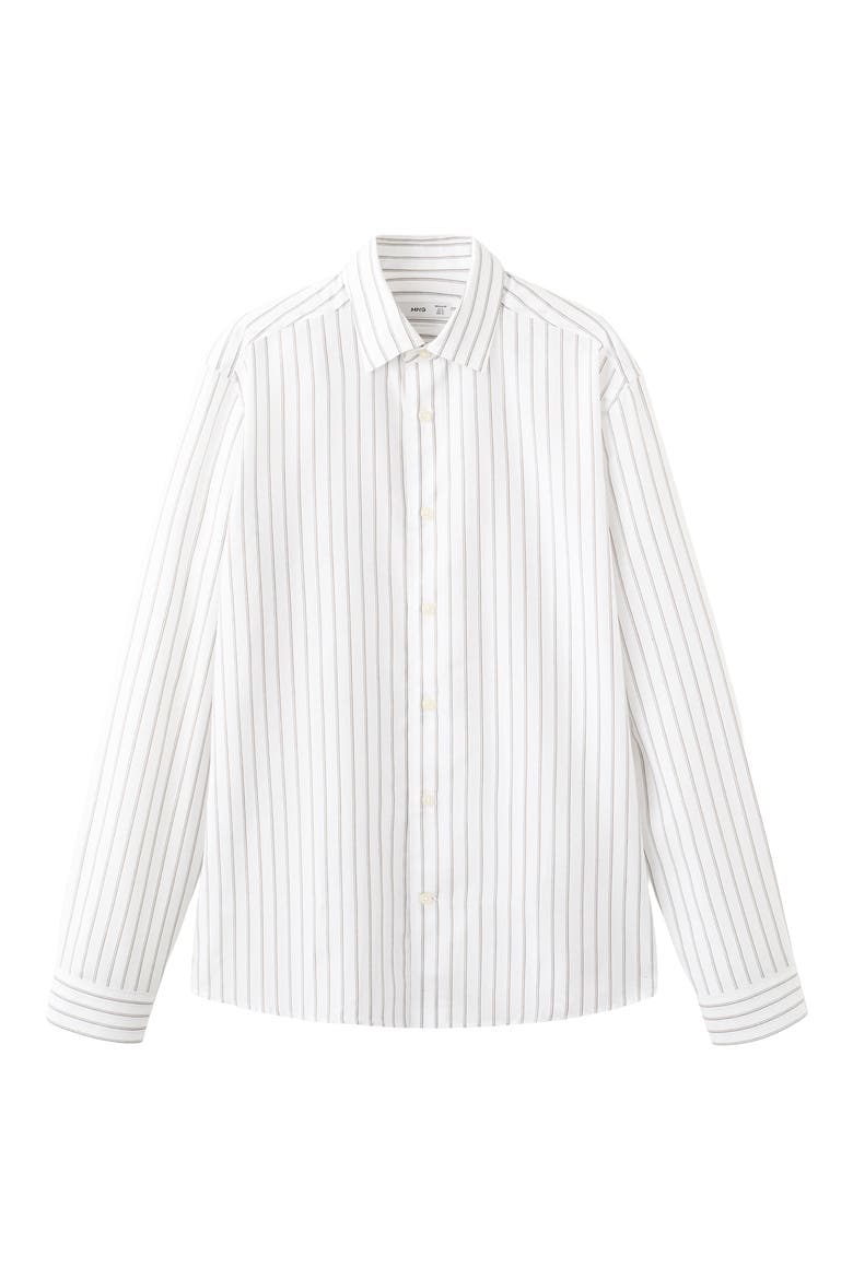 Stripe Button-Up Shirt, Alternate, color, OFF WHITE