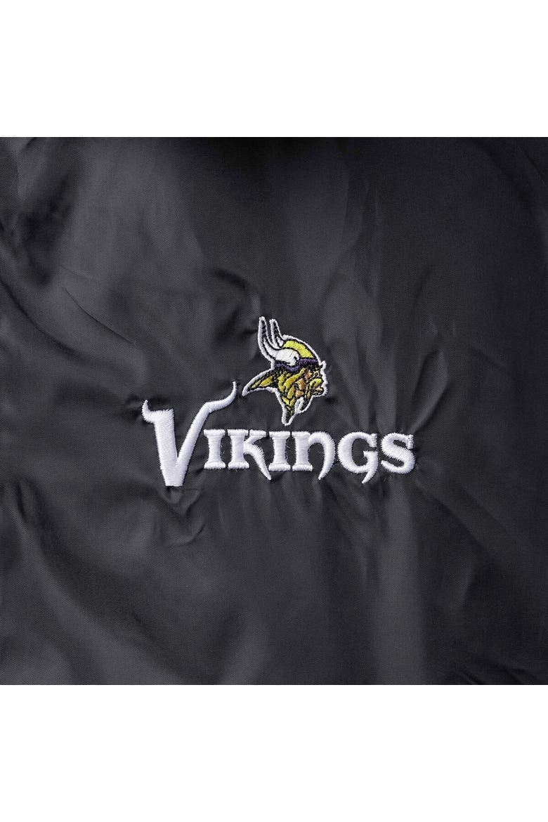 Men's Black Minnesota Vikings Coaches Classic Raglan Full-Snap Windbreaker Jacket, Alternate, color, Black