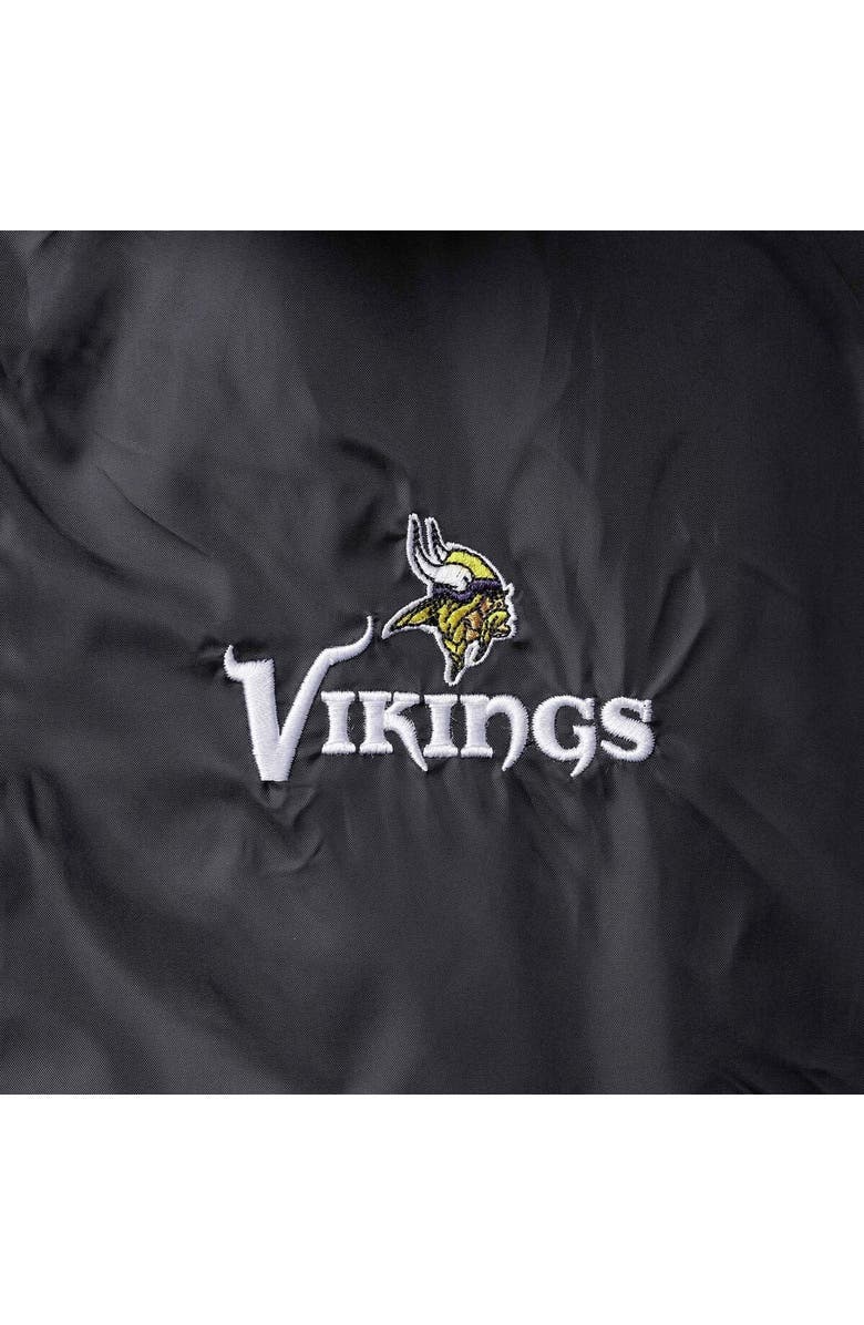 DUNBROOKE Men's Black Minnesota Vikings Coaches Classic Raglan Full-Snap Windbreaker Jacket, Alternate, color, Black