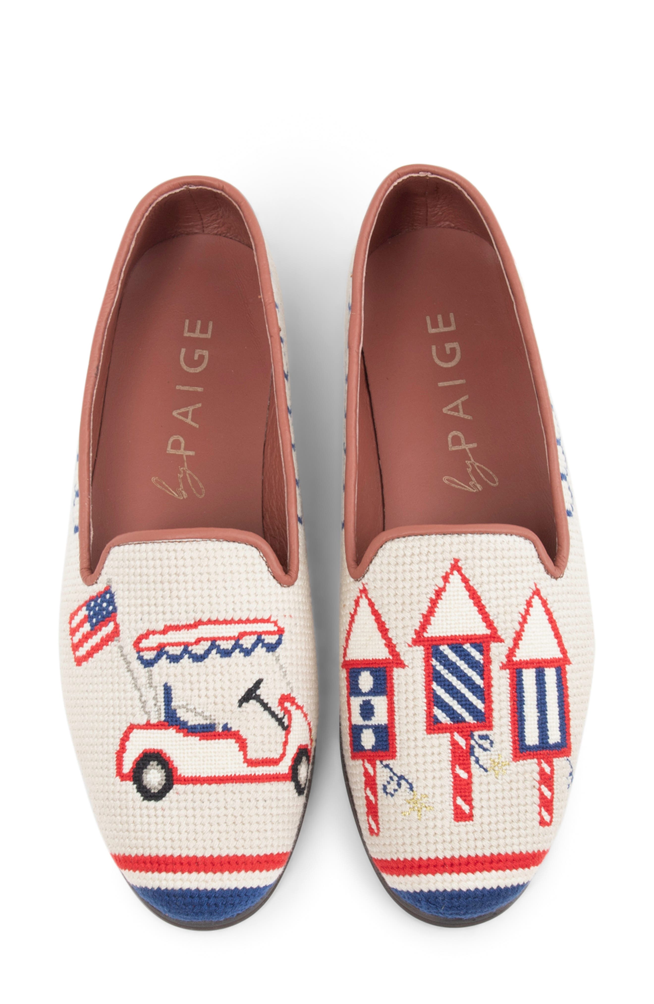 ByPaige Needlepoint Flat, Alternate, color, Red White Blue