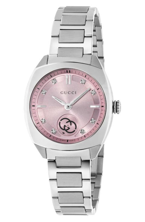 Interlocking Logo Diamond Dial Watch, 29mm