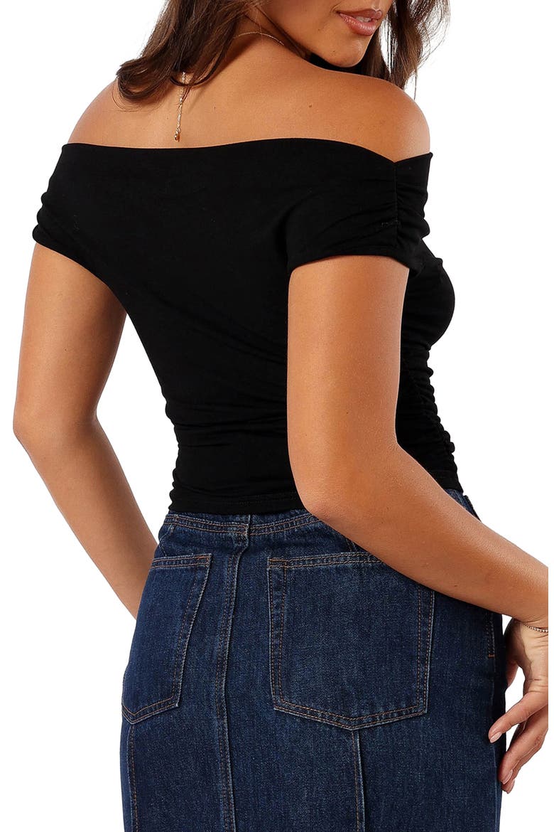 Lanna Off the Shoulder Top, Alternate, color, BLACK