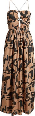 Rails Silvia Geo Print Cutout Maxi Dress