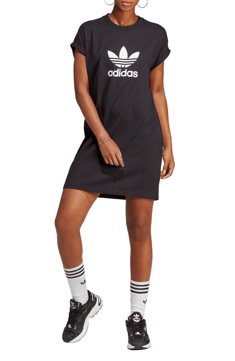 adidas Originals Cotton T-Shirt Dress, Main, color, 