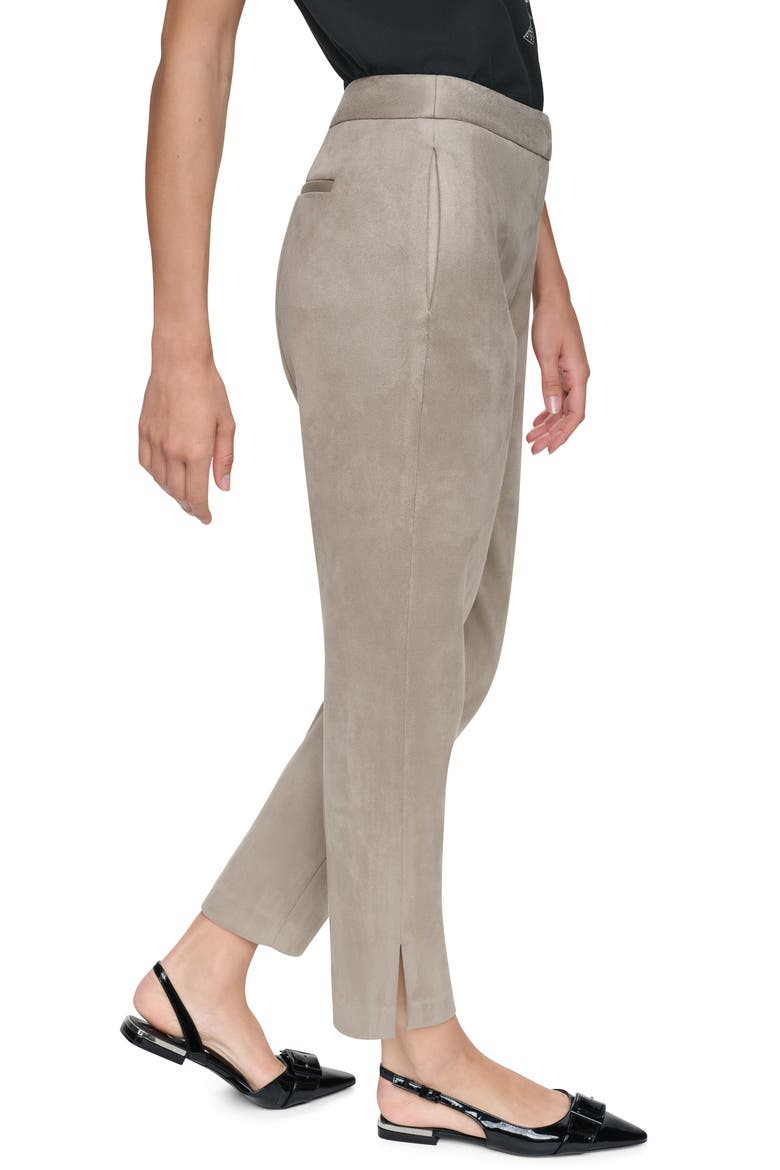 Faux Suede Ankle Pants, Alternate, color, PUTTY