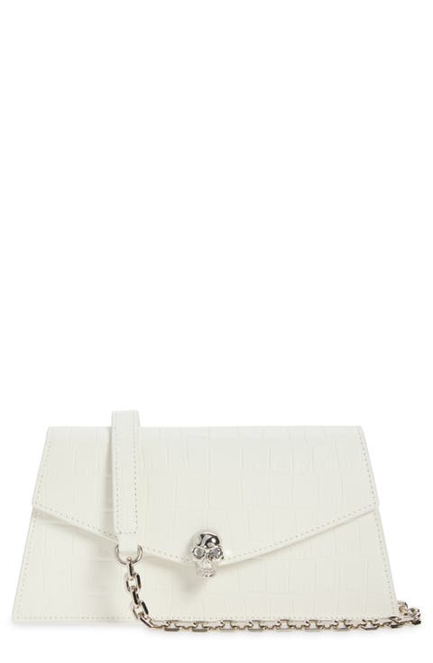 Mini Skull Croc Embossed Leather Crossbody Bag