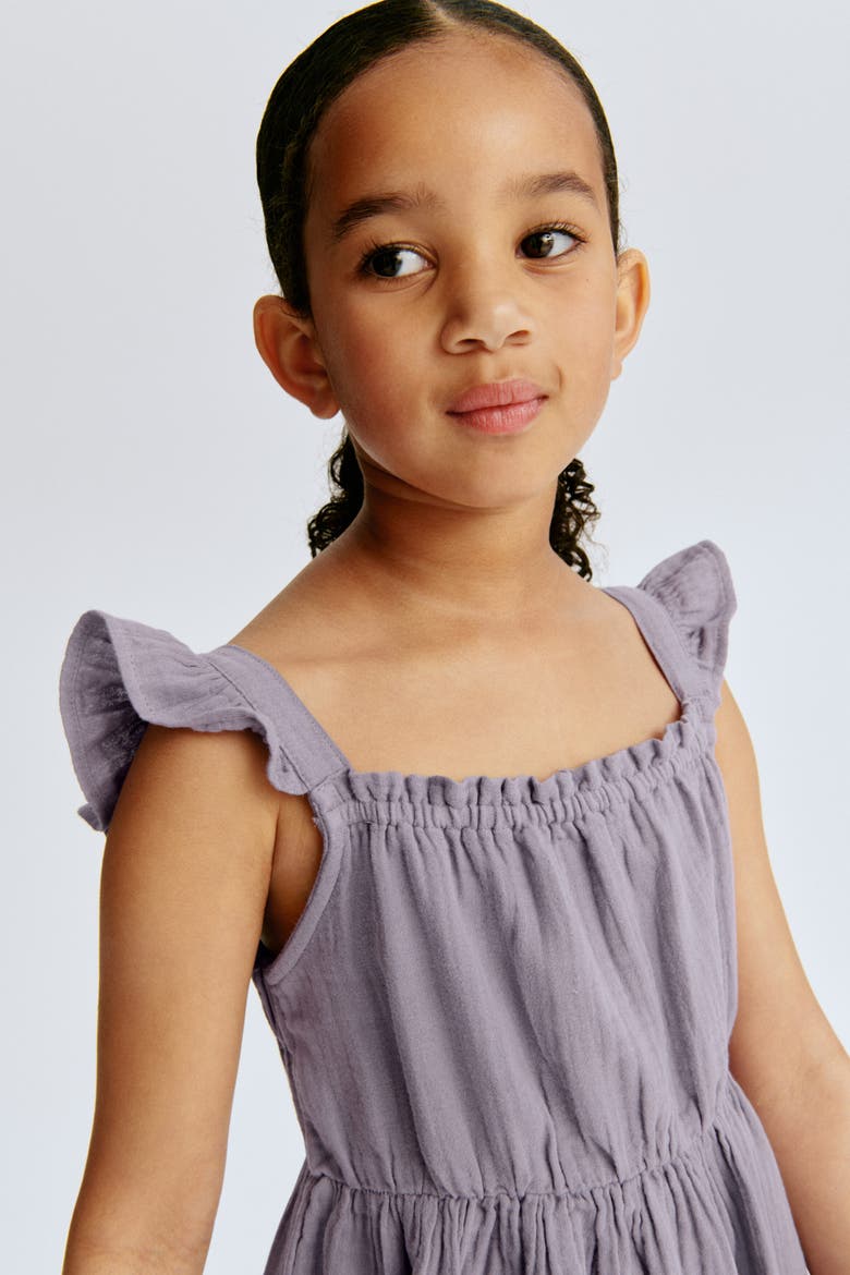 Cotton Muslin Dress, Alternate, color, Dusty purple