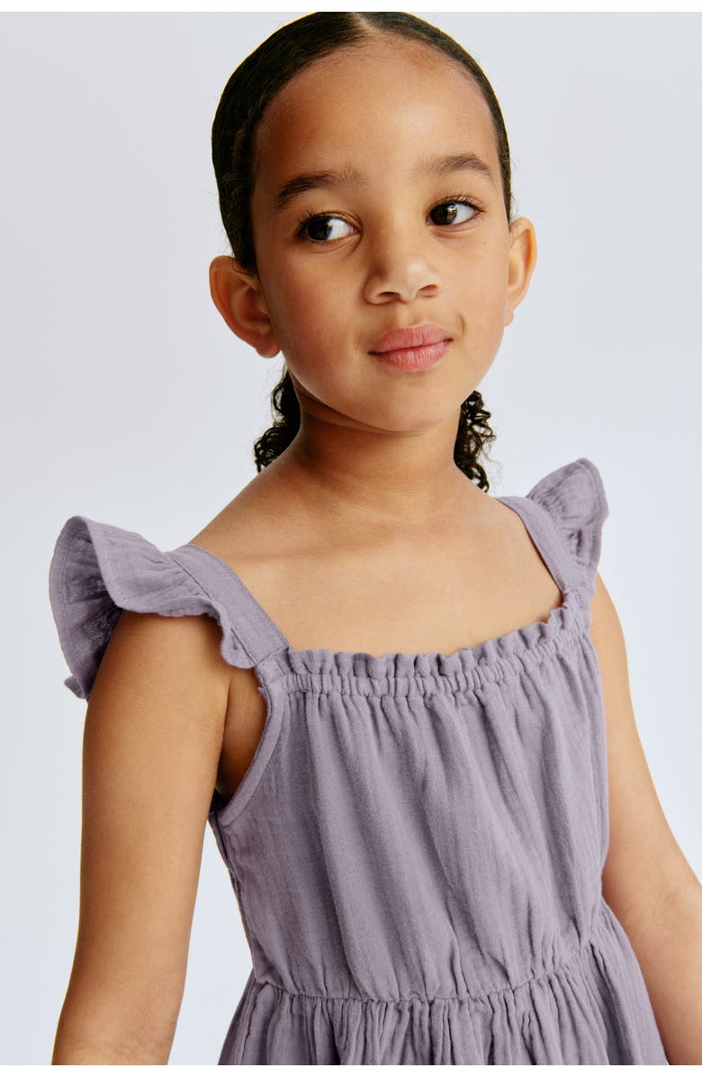 H&M Cotton Muslin Dress, Alternate, color, Dusty Purple
