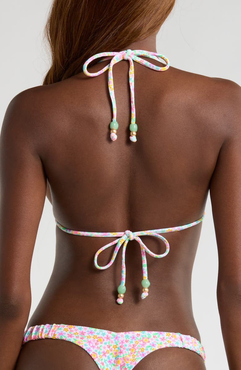 Kulani Kinis Beaded Rib Triangle Bikini Top, Alternate, color, Field Trip