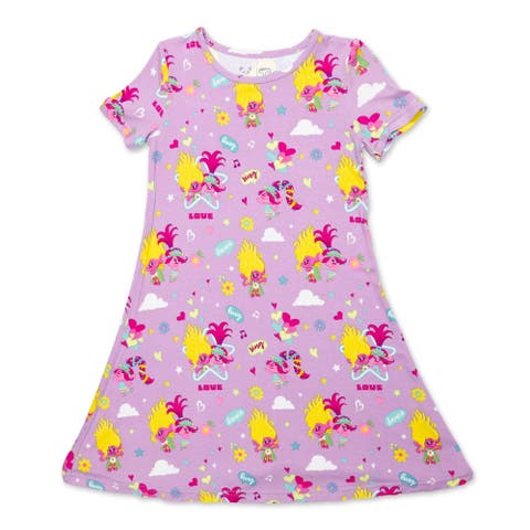 Kids' Trolls Valentine's Short Sleeve Dress