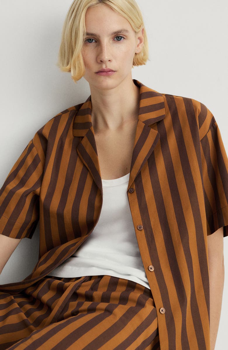 MANGO Stripe Cotton Pajama Top, Alternate, color, 