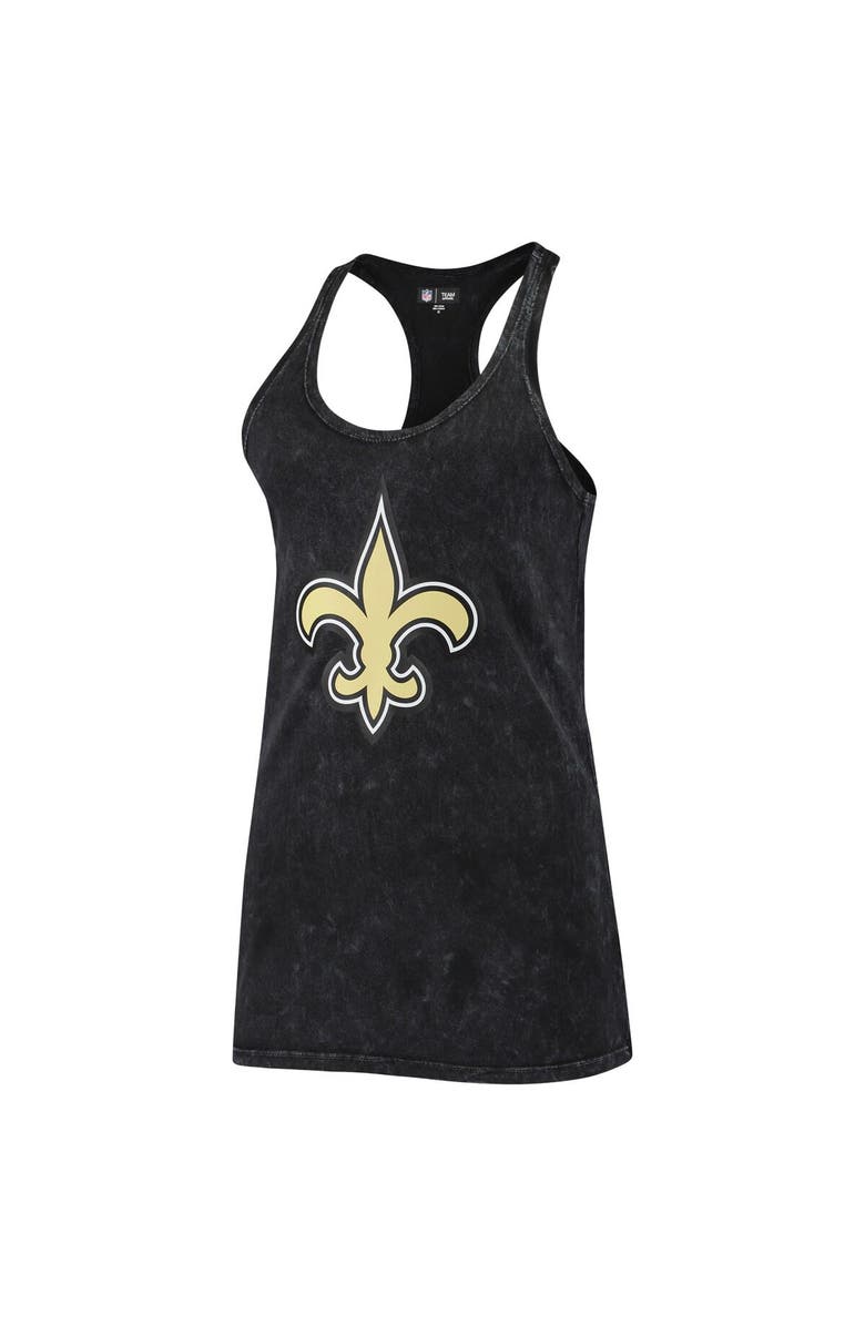 New Era Women's New Era Charcoal New Orleans Saints Mineral Wash Racerback Tank Top, Alternate, color, 