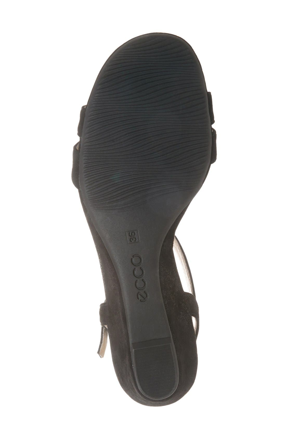 'Rivas' Wedge Sandal, Alternate, color, BLACK LEATHER