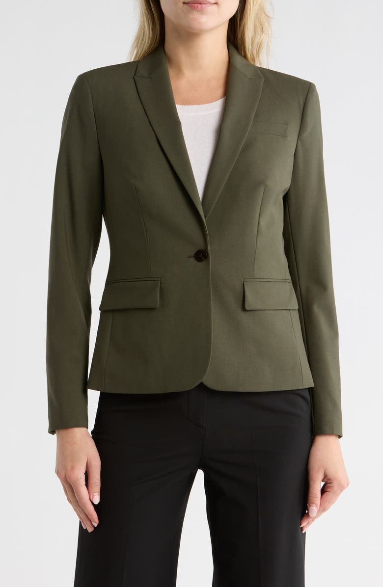 Theory Gabe Stretch Wool Blazer, Main, color, Dark Olive