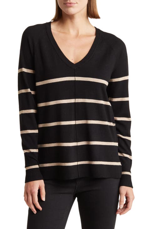 Stripe V-Neck Sweater