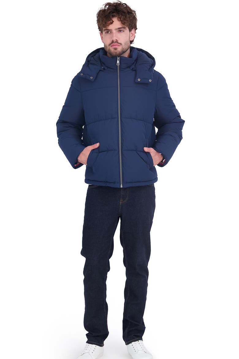 Heavyweight Hooded Puffer Jacket, Alternate, color, NAVY