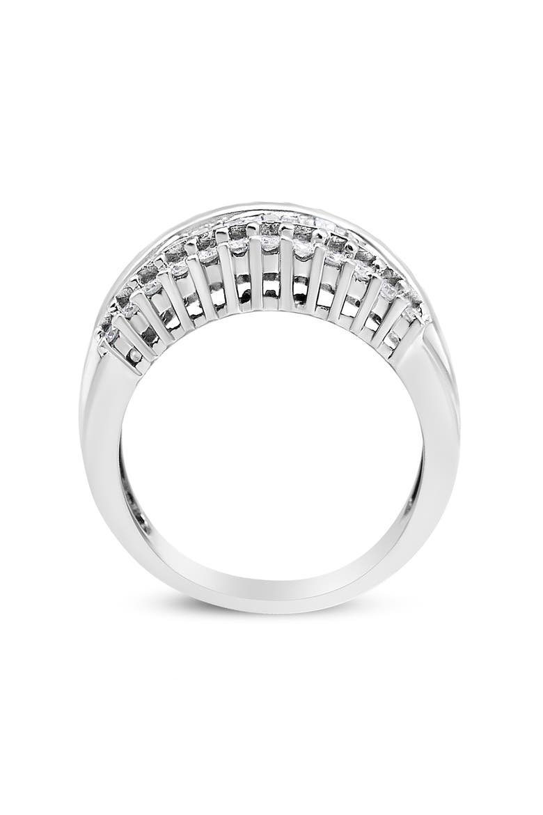 14K White Gold 1.00 Cttw Diamond Modern Band Ring, Alternate, color, White