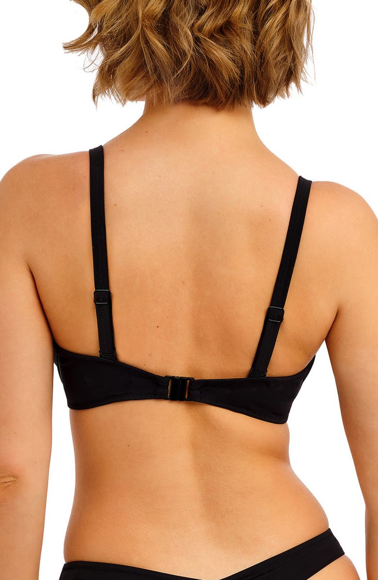 Freya Jewel Cove Underwire Plunge Bikini Top, Alternate, color, Plain Black