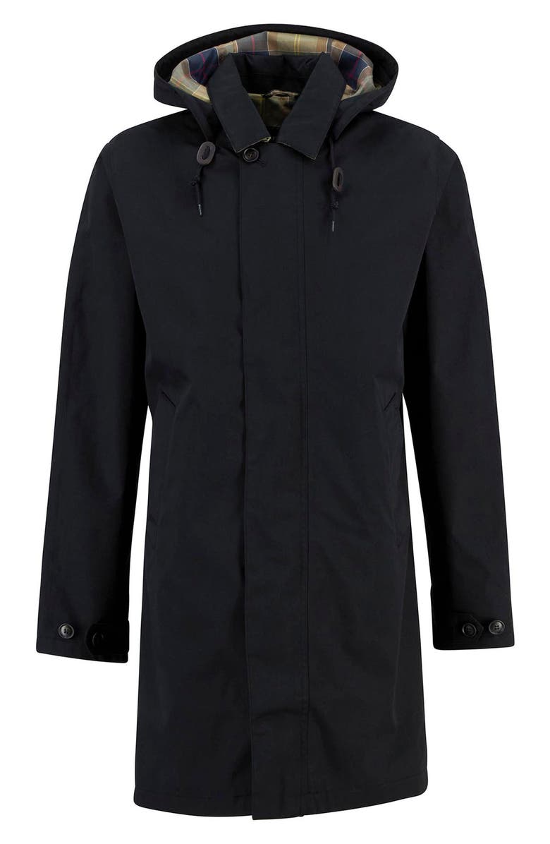 Barbour Lorig Waterproof Raincoat, Alternate, color, Black