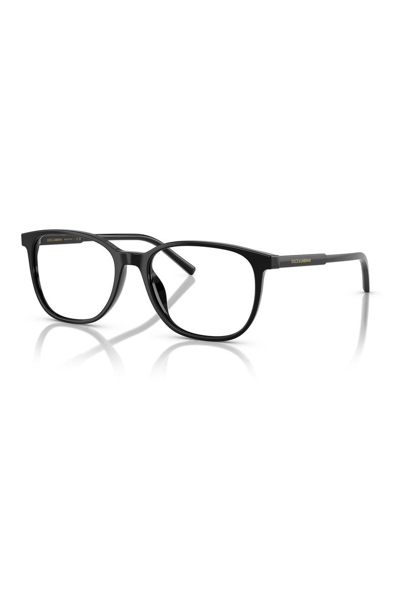 53mm Pillow Optical Glasses, Alternate, color, BLACK / DEMO LENS