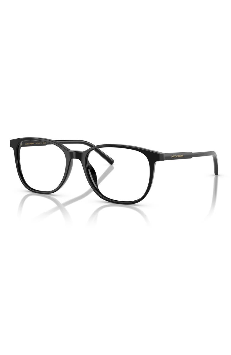 Dolce&Gabbana 51mm Pillow Optical Glasses, Alternate, color, Black / Demo Lens