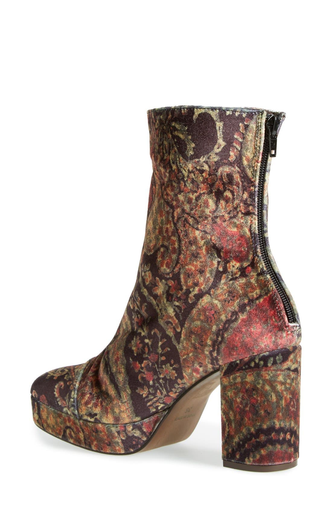 'Day for Night' Platform Boot, Alternate, color, PAISLEY COMBO VELVET