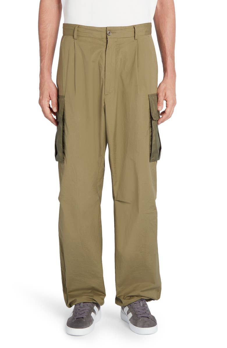Moncler Stretch Poplin Cargo Pants, Main, color,