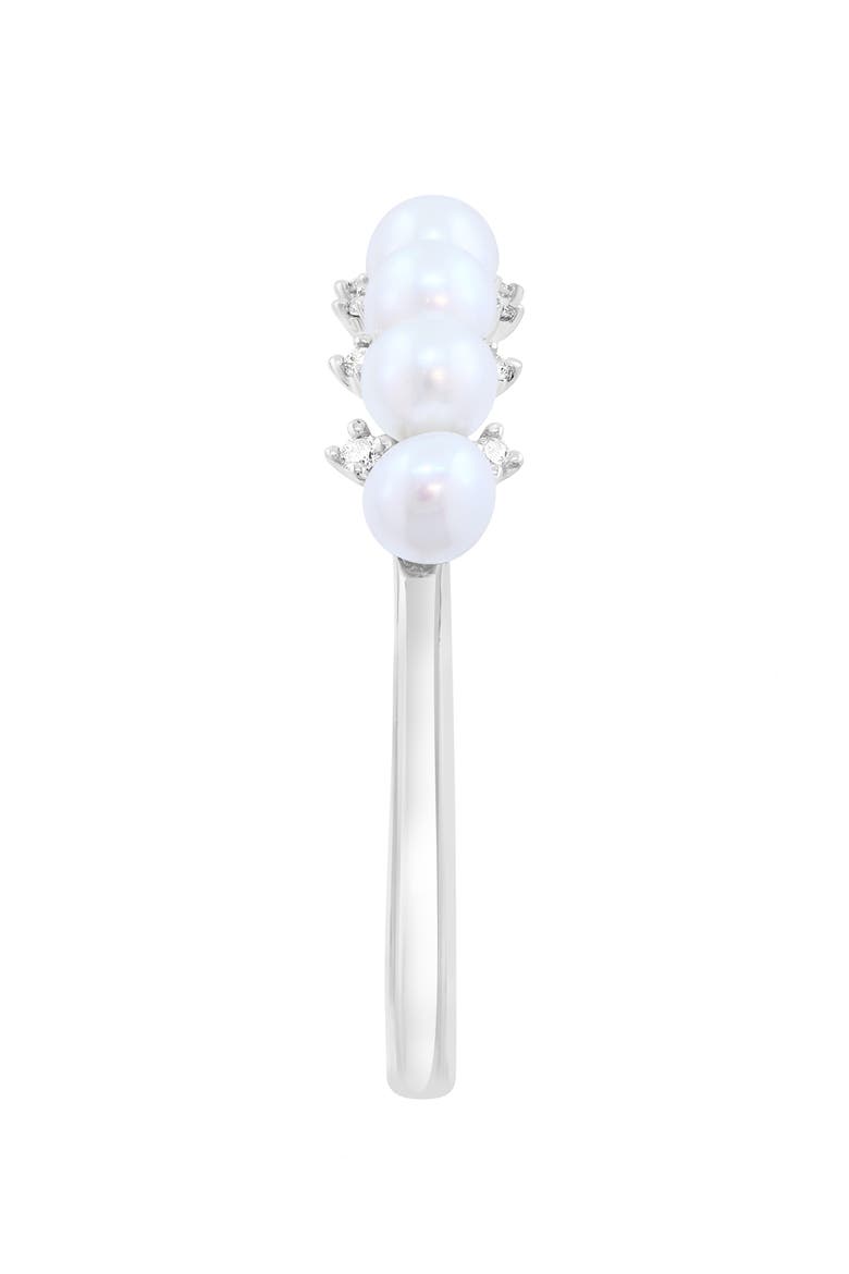 Sterling Silver Freshwater Pearl & Diamond Ring, Alternate, color, WHITE