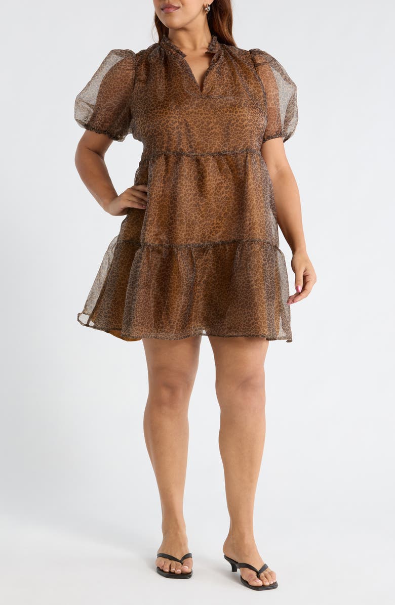 SUGARLIPS Leopard Shift Dress, Main, color, 