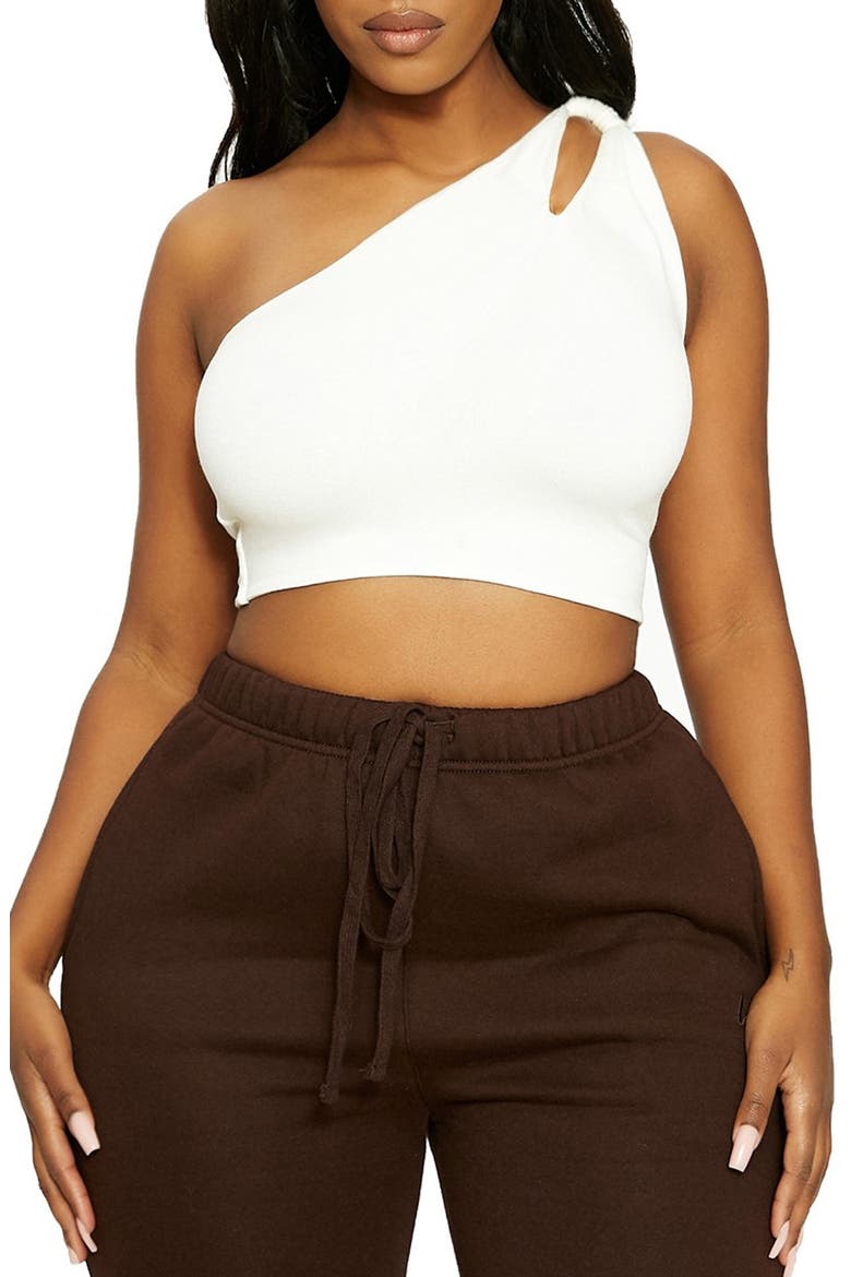 LORI FRONT CUT OUT ONE SHOULDE, Main, color, WHITE