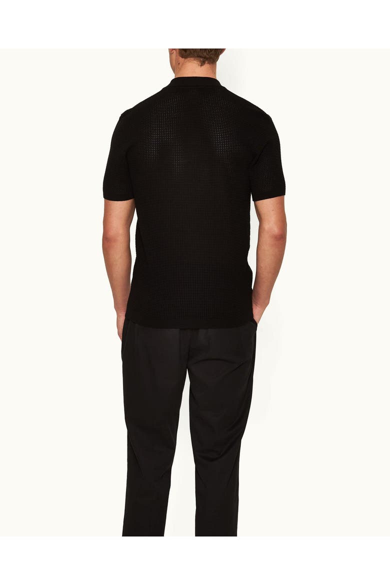 Roddy Tailored Fit Open Mesh Stitch Polo Shirt, Alternate, color, Black