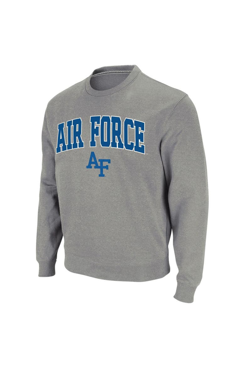 Men's Colosseum Heathered Gray Air Force Falcons Arch & Logo Sweatshirt, Alternate, color, Heather Gray