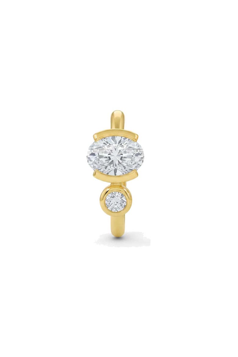 Lab Grown Diamond Oval X Solitaire Ear Cuff 14K, Main, color, 14K Gold