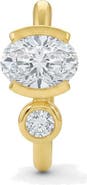 BY ADINA EDEN Lab Grown Diamond Oval X Solitaire Ear Cuff 14K