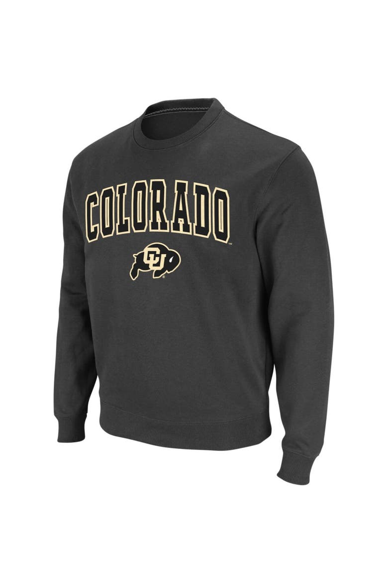 Men's Colosseum Charcoal Colorado Buffaloes Arch & Logo Crew Neck Sweatshirt, Alternate, color, Charcoal