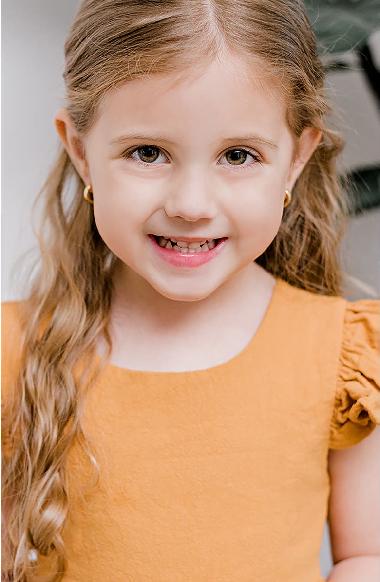 In Season Jewelry Rounded Classic Gold Plated Huggie Hoops, Alternate, color, Gold