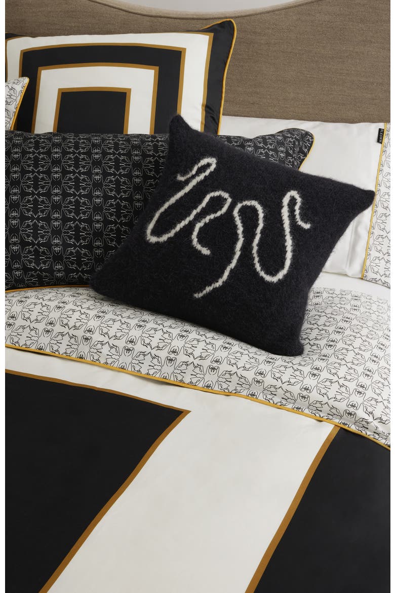 Swn  Monogram Geometric Duvet Cover, Alternate, color, Black & White