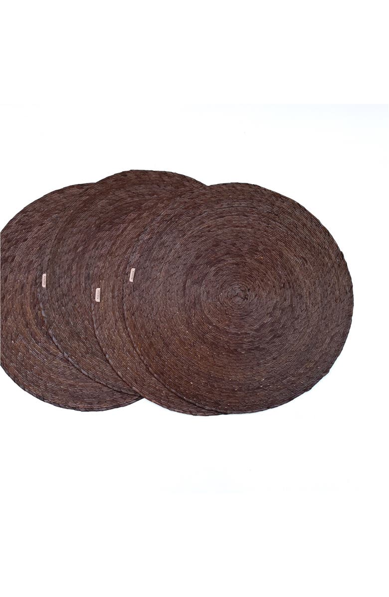 Makaua Palm Placemat Set of 4, Main, color, Cafe