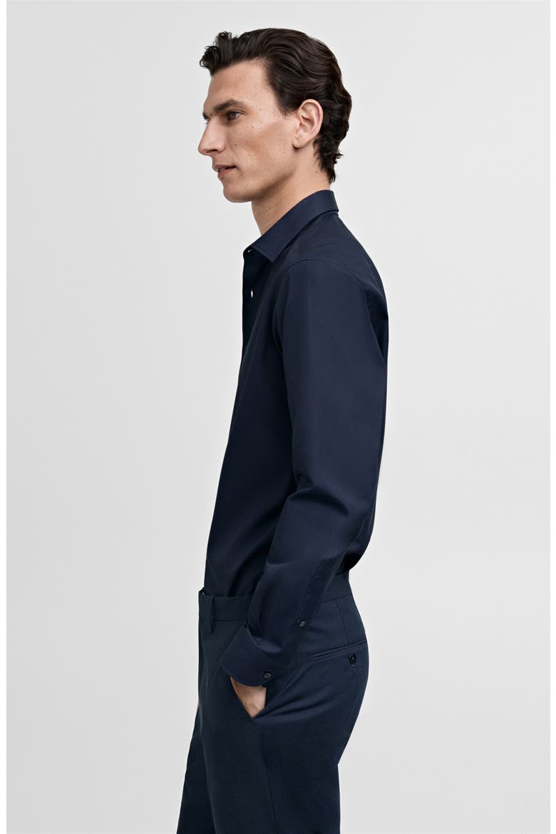 Slim Fit Cotton Poplin Suit Button-Up Shirt, Alternate, color, DARK NAVY
