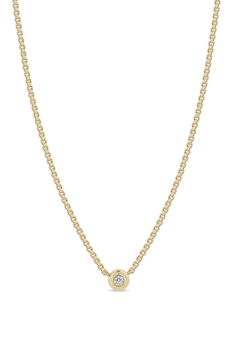14k Gold Diamond Box Necklace, Main, color, 14K YELLOW GOLD