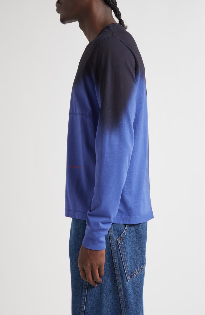 Eckhaus Latta Lapped Long Sleeve Cotton T-Shirt, Alternate, color, Shadow