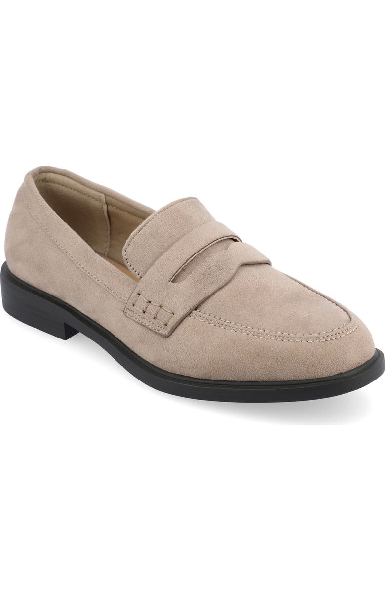 Journee Collection Raichel Penny Loafer, Main, color, Stone