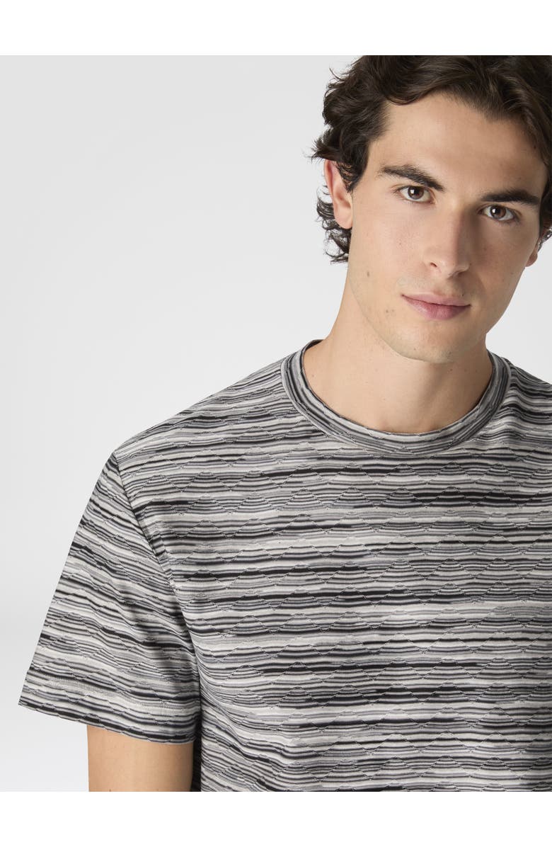 Missoni T-shirt With Flame And Zigzag Pattern, Alternate, color, Grey