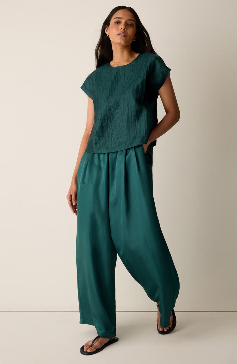 Eileen Fisher Round Neck Square Top, Alternate, color, Kelp